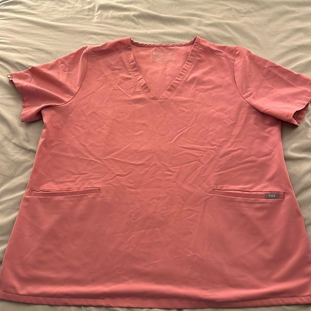 Figs Casma Scrub Top- Light Pink-XXL